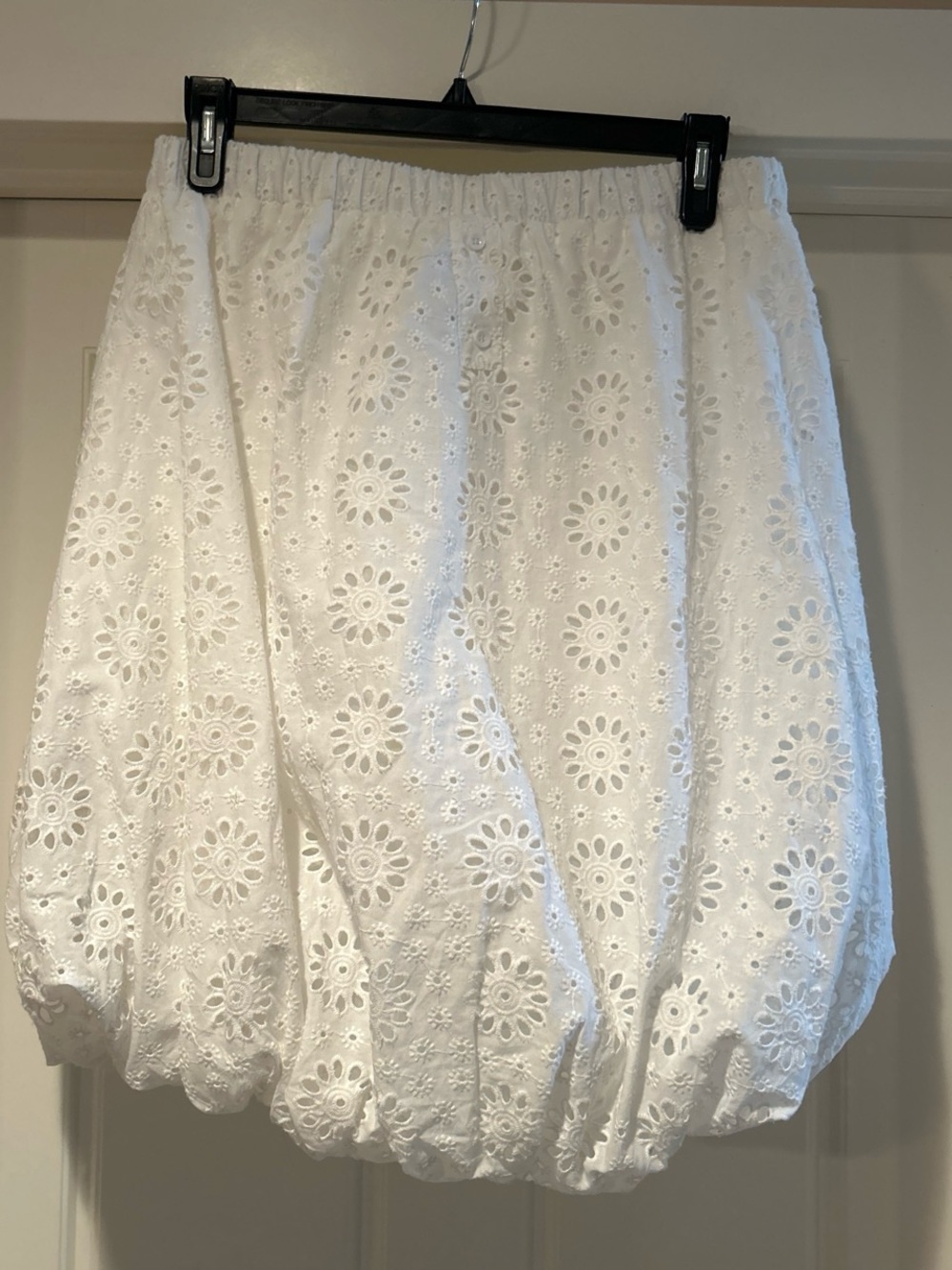 AKIRA White Eyelet Bubble Hem Skirt